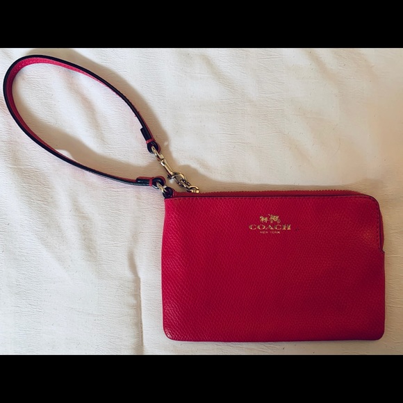Hot Pink Coach Wristlet - Picture 1 of 3
